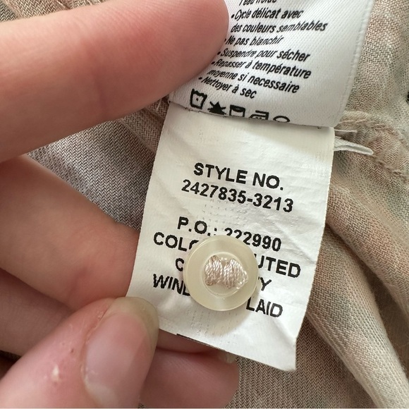 Paige mya pink and beige plaid button down shirt - Picture 8 of 8